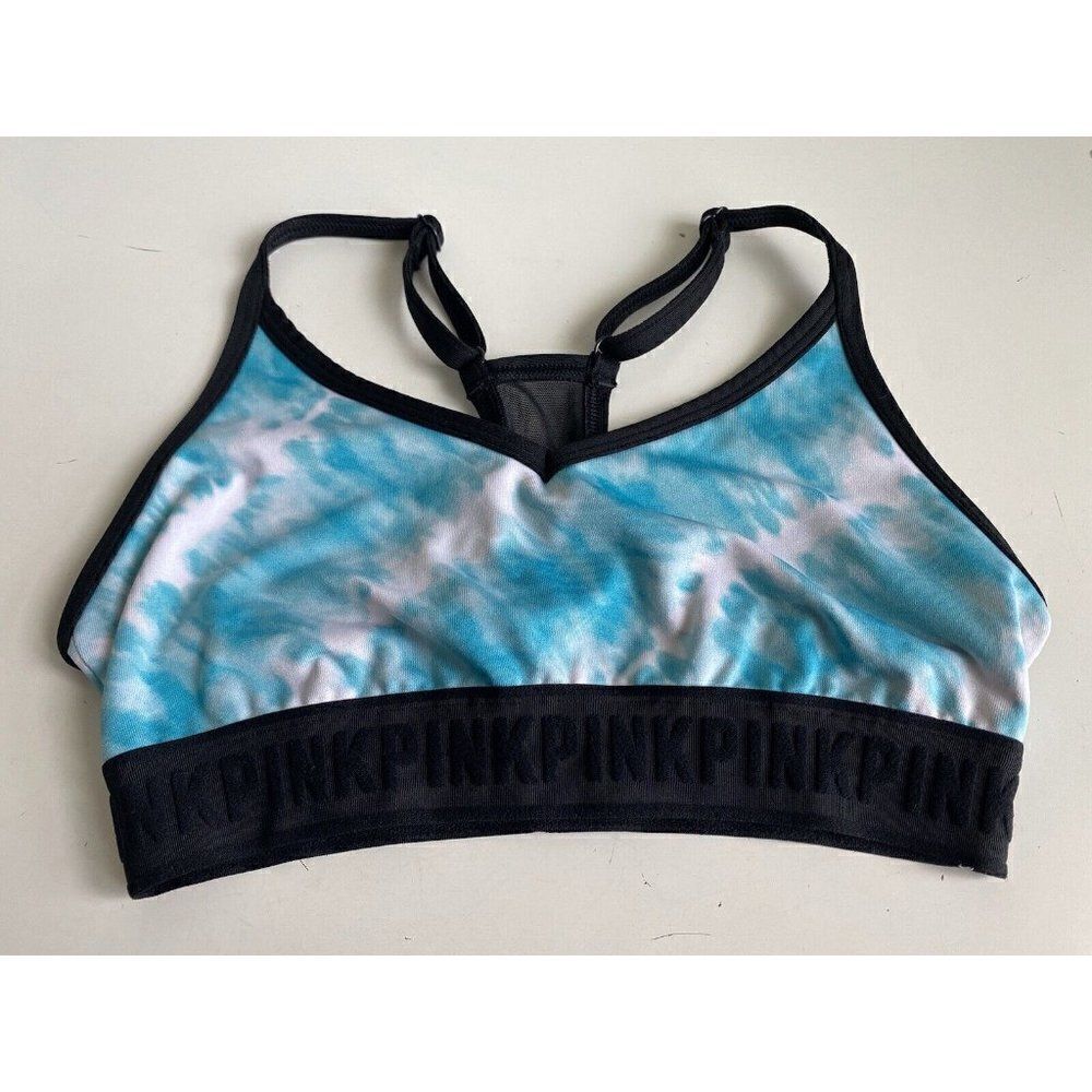 Victoria's Secret PINK Ultimate Lightly Lined Sport BraSz S Tie Dye Blue White‎